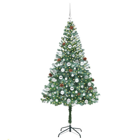 vidaXL Kunstkerstboom met 300 LED Groen 180 cm PVC en Staal afbeelding3 - 1