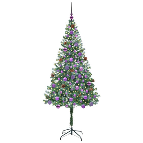 vidaXL Kunstkerstboom met 300 LED Groen 180 cm PVC en Staal afbeelding3 - 1
