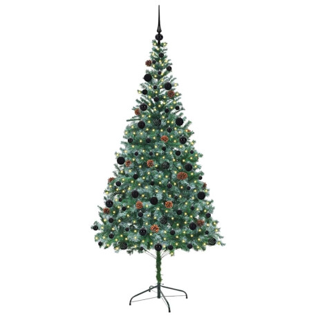 vidaXL Kunstkerstboom met 300 LED Groen 210 cm PVC en Staal afbeelding3 - 1