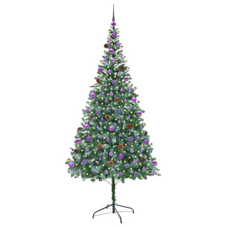 vidaXL Kunstkerstboom met 300 LED Groen 210 cm PVC en Staal afbeelding3 - 1