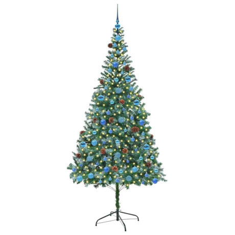 vidaXL Kunstkerstboom met 300 LED Groen 210 cm PVC en Staal afbeelding3 - 1