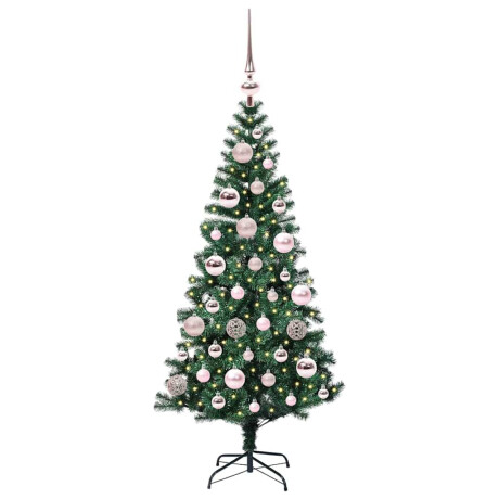 vidaXL Kunstmatig Voorverlicht Kerstboom Groen 120 cm PVC en Metaal afbeelding3 - 1