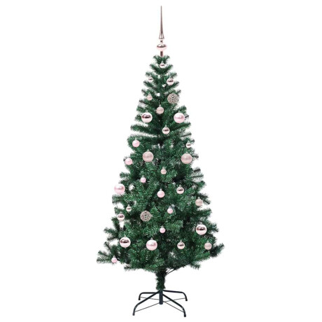 vidaXL Kunstmatig Voorverlicht Kerstboom Groen 150 cm PVC en Metaal afbeelding3 - 1