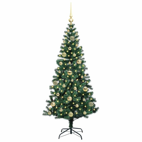 vidaXL Kunstmatig Voorverlicht Kerstboom Groen 150cm PVC en Metaal afbeelding3 - 1