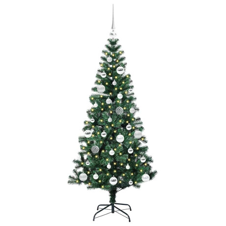 vidaXL Kunstmatig Voorverlicht Kerstboom Groen 150cm PVC en Metaal afbeelding3 - 1