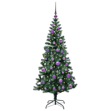 vidaXL Kunstmatig Voorverlicht Kerstboom Groen 150cm PVC en Metaal afbeelding3 - 1