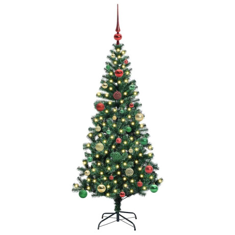 vidaXL Kunstmatig Voorverlicht Kerstboom Groen 150cm PVC en Metaal afbeelding3 - 1