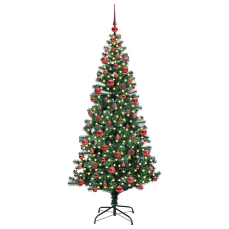 vidaXL Kunstmatig Voorverlicht Kerstboom Groen 180 cm PVC en Metaal afbeelding3 - 1