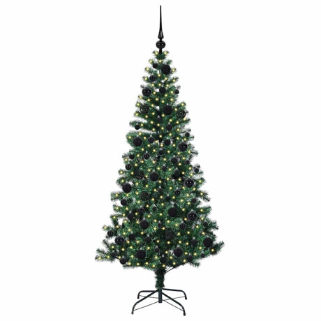 vidaXL Kunstmatig Voorverlicht Kerstboom Groen 180 cm PVC en Metaal afbeelding3 - 1
