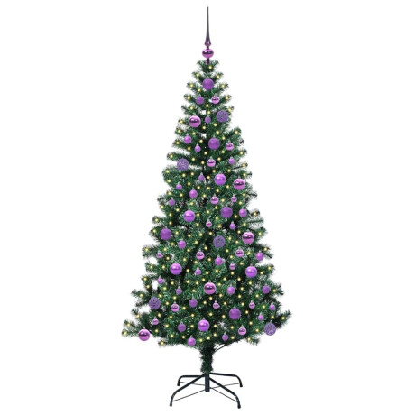 vidaXL Kunstmatig Voorverlicht Kerstboom Groen 180 cm PVC en Metaal afbeelding3 - 1