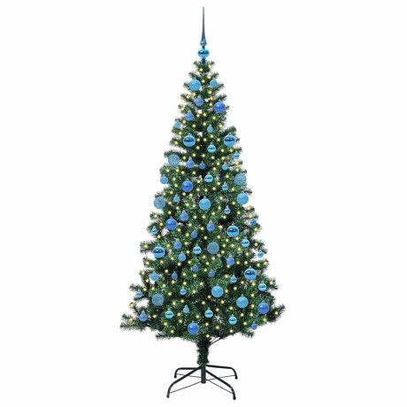 vidaXL Kunstmatig Voorverlicht Kerstboom Groen 180 cm PVC en Metaal afbeelding3 - 1