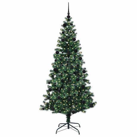 vidaXL Kunstmatig Voorverlicht Kerstboom Groen 210 cm PVC en Metaal afbeelding3 - 1