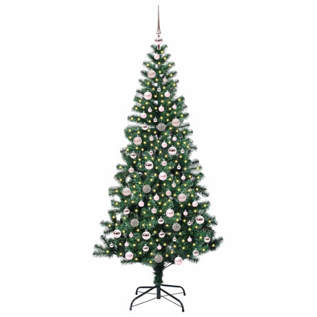 vidaXL Kunstmatig Voorverlicht Kerstboom Groen 210 cm PVC en Metaal afbeelding3 - 1
