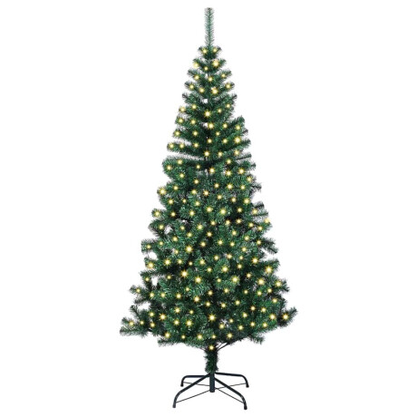 vidaXL Kunstkerstboom met decoratieve touwlichten Groen 240cm PVC afbeelding3 - 1