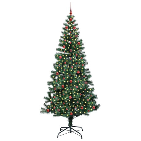 vidaXL Kunstmatig Voorverlicht Kerstboom Groen 240cm PVC en Metaal afbeelding3 - 1