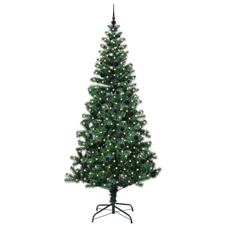 vidaXL Kunstmatig Voorverlicht Kerstboom Groen 240cm PVC en Metaal afbeelding3 - 1