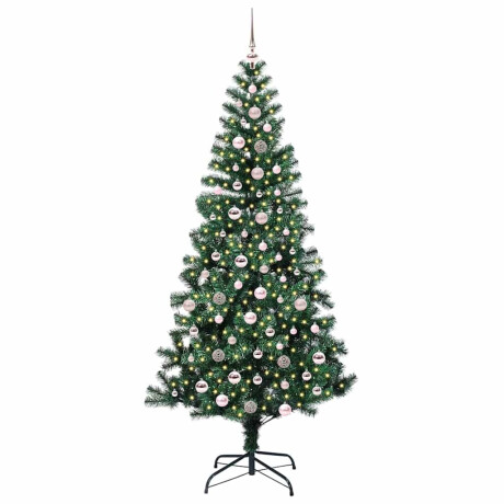 vidaXL Kunstmatig Voorverlicht Kerstboom Groen 240cm PVC en Metaal afbeelding3 - 1