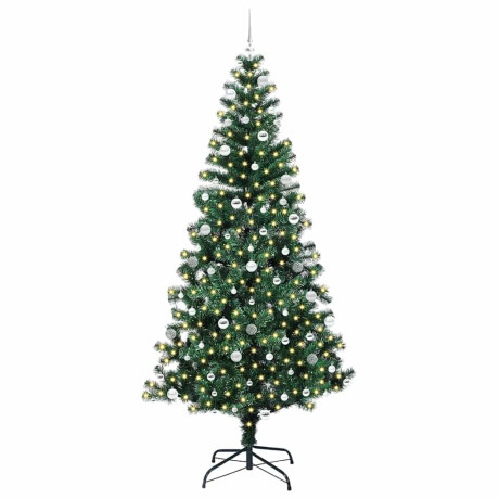 vidaXL Kunstmatig Voorverlicht Kerstboom Groen 240cm PVC en Metaal afbeelding3 - 1