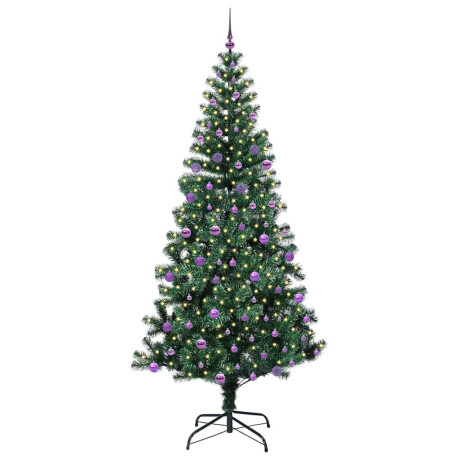vidaXL Kunstmatig Voorverlicht Kerstboom Groen 240cm PVC en Metaal afbeelding3 - 1