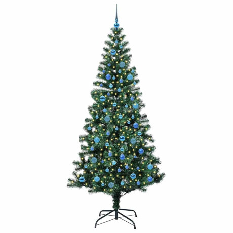 vidaXL Kunstmatig Voorverlicht Kerstboom Groen 240cm PVC en Metaal afbeelding3 - 1