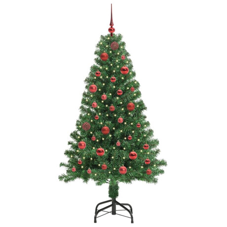 vidaXL Kunstkerstboom Groen 150 cm PVC en Staal en Kunststof afbeelding3 - 1