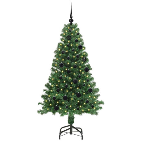 vidaXL Kunstkerstboom Groen 150 cm PVC en Staal en Kunststof afbeelding3 - 1