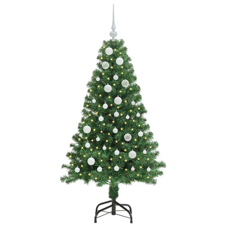vidaXL Kunstkerstboom Groen 150 cm PVC en Staal en Kunststof afbeelding3 - 1