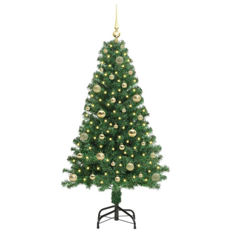 vidaXL Kunstkerstboom Groen 150 cm PVC en Staal en Kunststof afbeelding3 - 1
