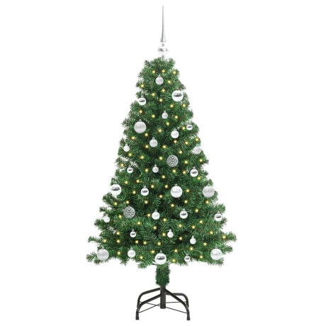 vidaXL Kunstkerstboom Groen 150 cm PVC en Staal en Kunststof afbeelding3 - 1