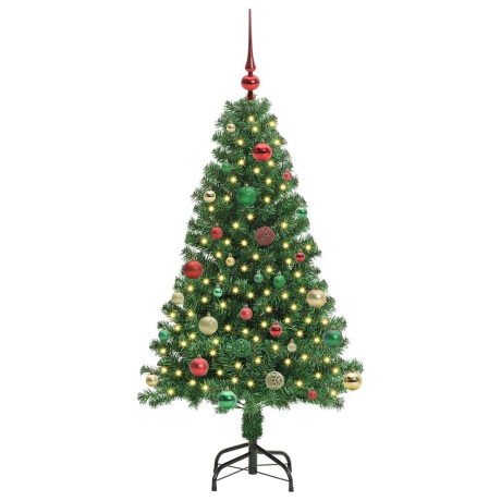 vidaXL Kunstkerstboom Groen 150 cm PVC en Staal en Kunststof afbeelding3 - 1