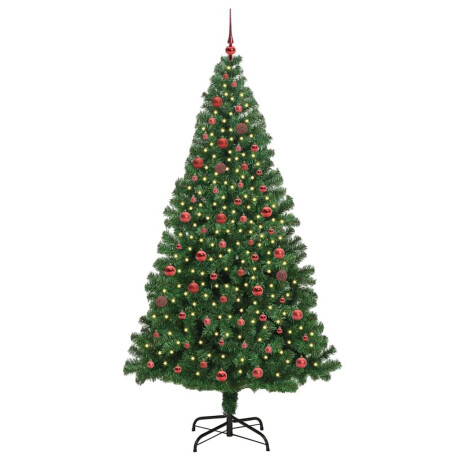 vidaXL Kunstkerstboom Groen 210 cm PVC en Staal en Kunststof afbeelding3 - 1