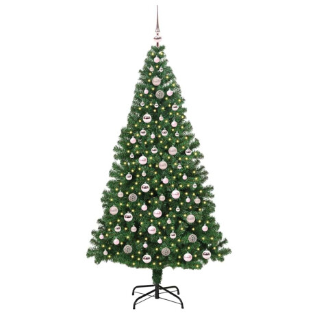vidaXL Kunstkerstboom Groen 210 cm PVC en Staal en Kunststof afbeelding3 - 1