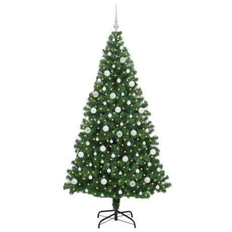 vidaXL Kunstkerstboom Groen 210 cm PVC en Staal en Kunststof afbeelding3 - 1