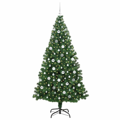 vidaXL Kunstkerstboom Groen 210 cm PVC en Staal en Kunststof afbeelding3 - 1