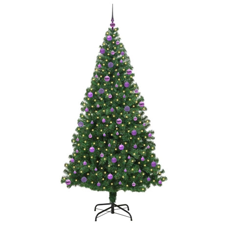 vidaXL Kunstkerstboom Groen 210 cm PVC en Staal en Kunststof afbeelding3 - 1