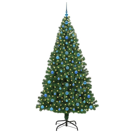 vidaXL Kunstkerstboom Groen 210 cm PVC en Staal en Kunststof afbeelding3 - 1