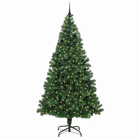 vidaXL Kunstkerstboom Groen 240 cm PVC en Staal en Kunststof afbeelding3 - 1