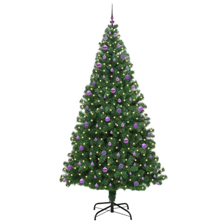 vidaXL Kunstkerstboom Groen 240 cm PVC en Staal en Kunststof afbeelding3 - 1