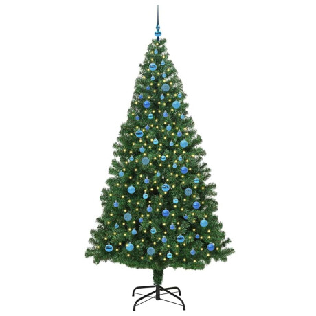 vidaXL Kunstkerstboom Groen 240 cm PVC en Staal en Kunststof afbeelding3 - 1