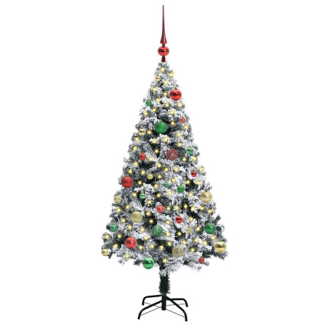 vidaXL Kunstkerstboom Groen 150 x 95 cm PVC en Staal en Kunststof afbeelding3 - 1