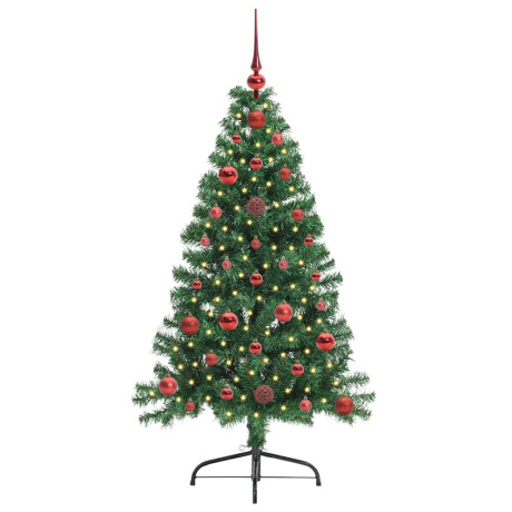 vidaXL Kunstmatig Voorverlicht Kerstboom met 150 LED Groen 120 cm PVC afbeelding3 - 1