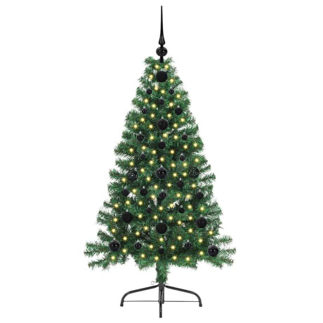 vidaXL Kunstmatig Voorverlicht Kerstboom met 150 LED Groen 120 cm PVC afbeelding3 - 1