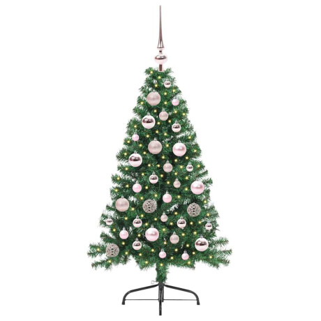 vidaXL Kunstmatig Voorverlicht Kerstboom met 150 LED Groen 120 cm PVC afbeelding3 - 1