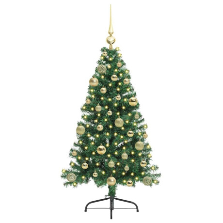 vidaXL Kunstmatig Voorverlicht Kerstboom met 150 LED Groen 120 cm PVC afbeelding3 - 1