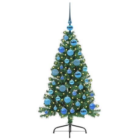 vidaXL Kunstmatig Voorverlicht Kerstboom met 150 LED Groen 120 cm PVC afbeelding3 - 1