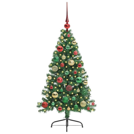 vidaXL Kunstmatig Voorverlicht Kerstboom met 150 LED Groen 120 cm PVC afbeelding3 - 1