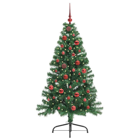 vidaXL Kunstmatig Voorverlicht Kerstboom met 150 LED Groen 150 cm PVC afbeelding3 - 1