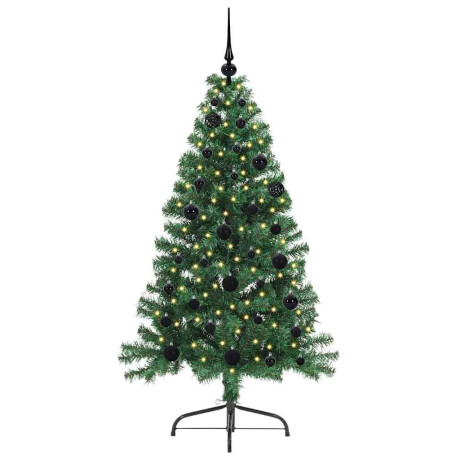 vidaXL Kunstmatig Voorverlicht Kerstboom met 150 LED Groen 150 cm PVC afbeelding3 - 1