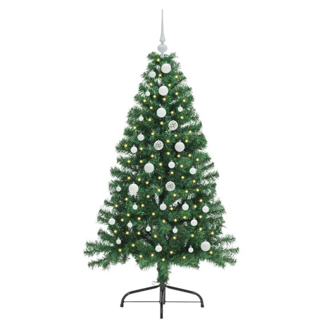 vidaXL Kunstmatig Voorverlicht Kerstboom met 150 LED Groen 150 cm PVC afbeelding3 - 1