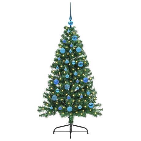 vidaXL Kunstmatig Voorverlicht Kerstboom met 150 LED Groen 150 cm PVC afbeelding3 - 1